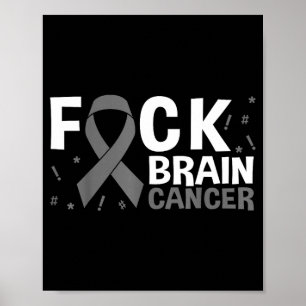 Póster Cáncer de cerebro Tumor cerebral Cinta gris