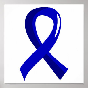 Póster Cáncer de colon Blue Ribbon 3