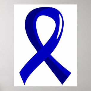 Póster Cáncer de colon Blue Ribbon 3