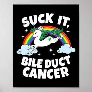 Póster Cáncer de Conducto Biliar Cita Divertida Unicornio