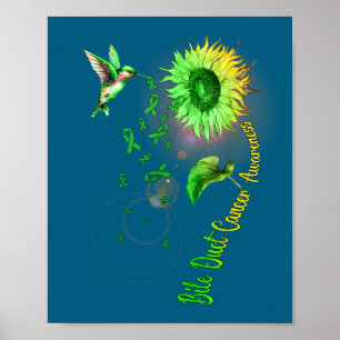 Póster Cáncer de conducto biliar mínimo Colibrí girasol