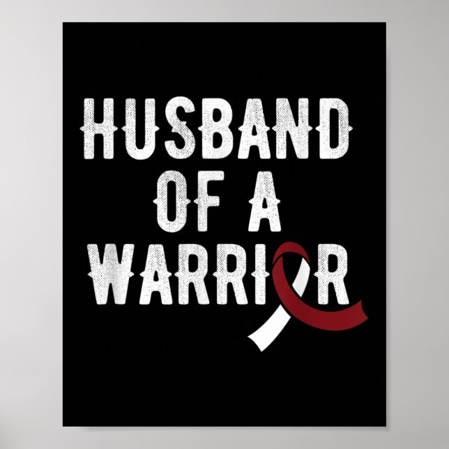 Póster Cáncer de cuello de cabeza Esposo de cinta de borg (Frente)