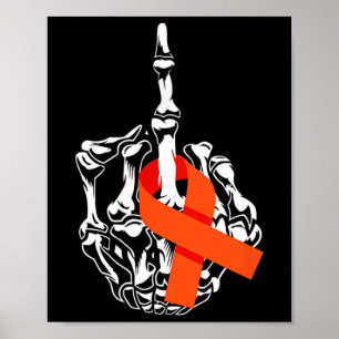 Póster Cáncer de leucemia en el dedo medio Leucemia Cánce