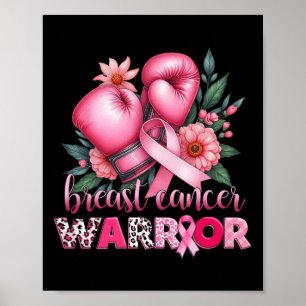 Póster Cáncer de Mama Boxeador Guerrero Cáncer de Mama Ro