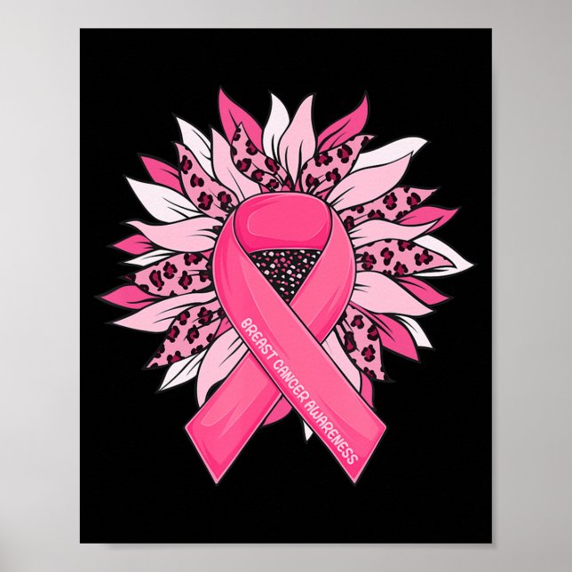 Póster Cáncer de mama Cinta rosa Cáncer de Mama de Giraso (Frente)
