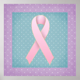 Póster Cáncer de mama Cinta rosa Púrpura/Poster Verde azu