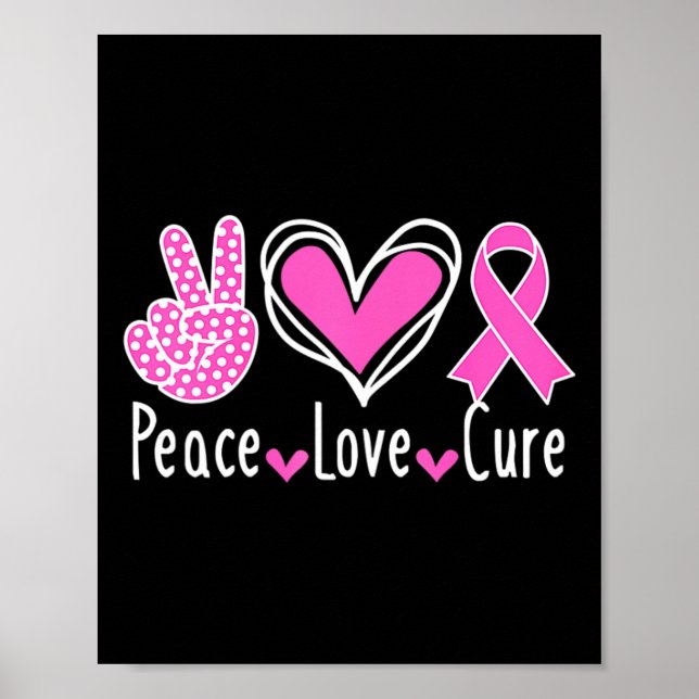 Póster Cáncer de Mama Claridad Vestimenta Paz Rosa Cu Amo (Frente)