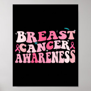 Póster Cáncer de Mama Conciencia Groovy 2023 Cáncer de Ma