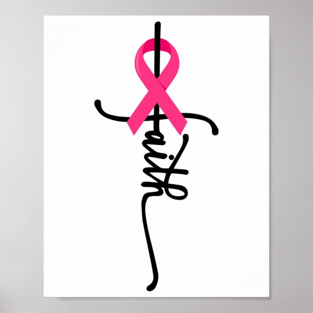 Póster Cáncer de mama de cinta rosada para sobreviviente  (Frente)
