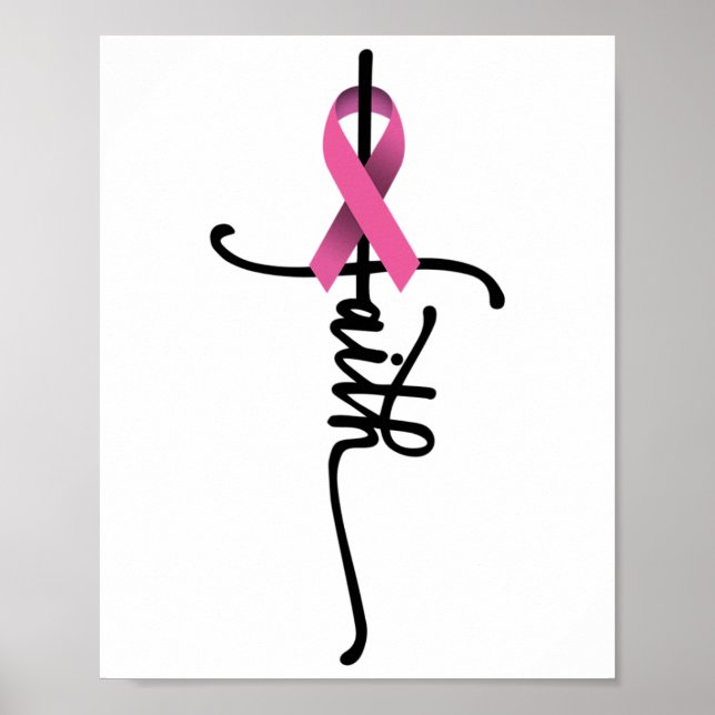 Póster Cáncer de mama de cinta rosada para sobreviviente  (Frente)
