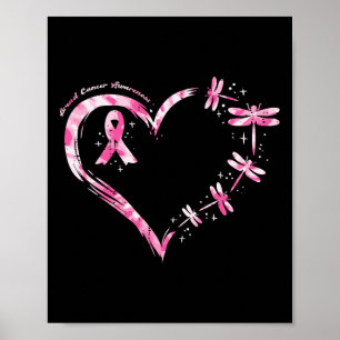 Póster Cáncer de mama Dragonismo cardíaco Conciencia muje