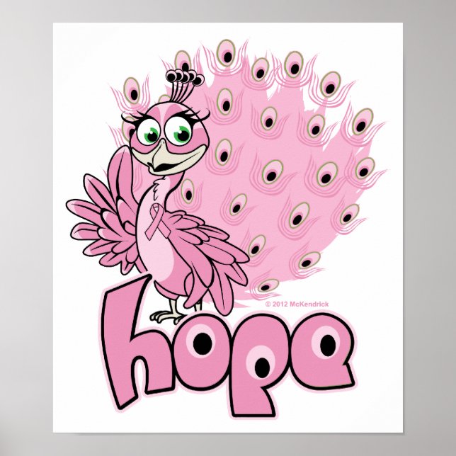 Póster Cáncer de mama en pavo real (Frente)