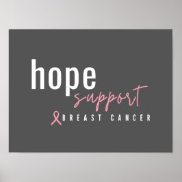 Póster cáncer de mama, esperanza, apoyo. Poster e impresi