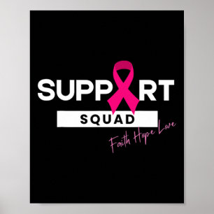 Póster Cáncer de Mama Guerrero Apoyo Escuadrón Cáncer de 