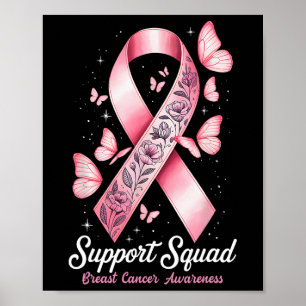 Póster Cáncer de Mama Guerrero Apoyo Escuadrón Cáncer de 
