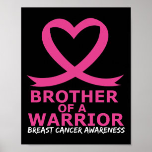 Póster Cáncer De Mama Hermano De Un Cinta Círculo Círculo