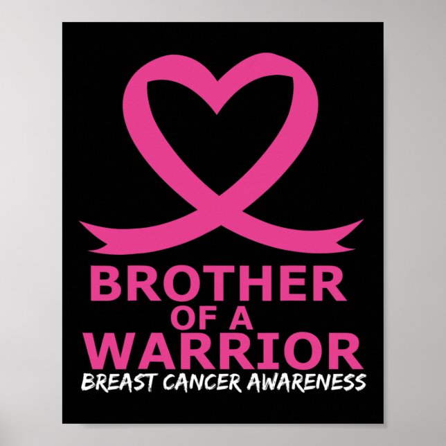 Póster Cáncer De Mama Hermano De Un Cinta Círculo Círculo (Frente)