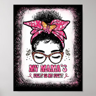 Póster Cáncer de Mama La Lucha de Mi Mamá es Mi Lucha Mam