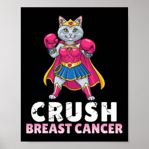 Póster Cáncer de mama machacado con gato angora turco