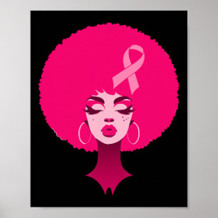 Póster Cáncer de mama Mujeres afroamericanas de raza negr