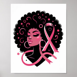 Póster Cáncer de mama Mujeres afroamericanas de raza negr