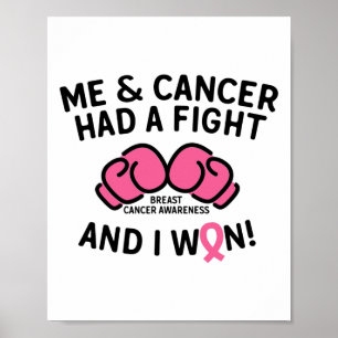 Póster Cáncer de mama Obtuve Apoyo a Sobreviviente de Cán