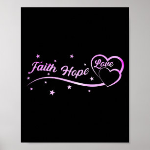 Póster Cáncer de Mama Rosa Fe Esperanza Amor El Cáncer De