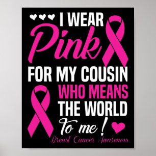 Póster Cáncer De Mama Rosa Para Primo Que Significa Mundo