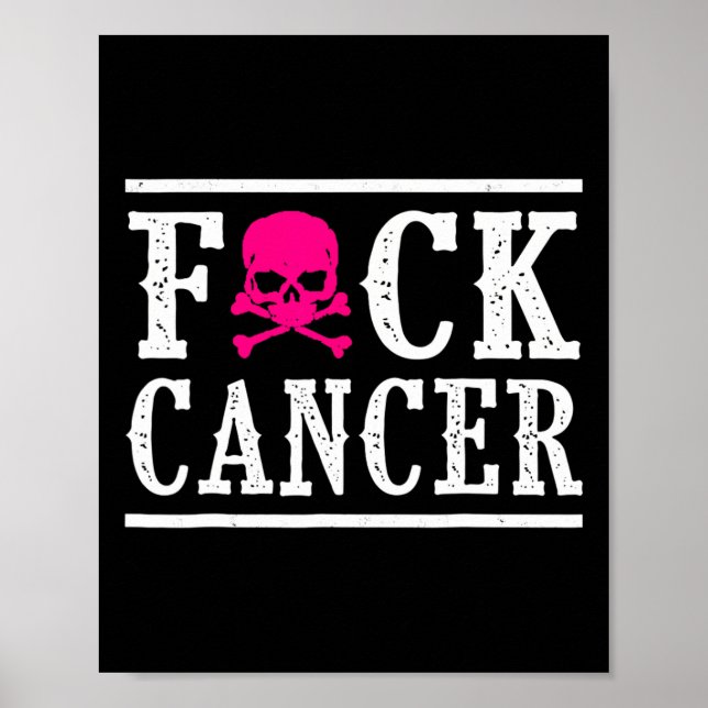 Póster Cáncer De Mama Skeleton Y Crossbone (Frente)
