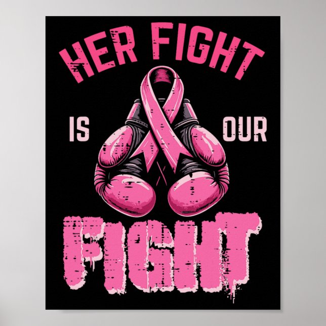 Póster Cáncer de mama Su Lucha Contra Nuestra Pelea Consc (Frente)