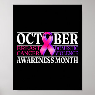 Póster Cáncer De Mama Y Concienciación Sobre La Violencia