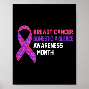 Póster Cáncer De Mama Y Concienciación Sobre La Violencia