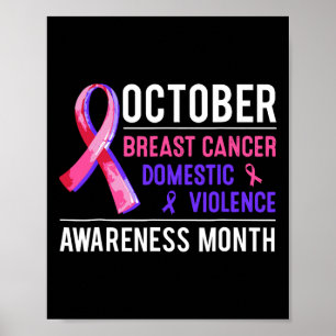 Póster Cáncer De Mama Y Concienciación Sobre La Violencia