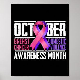 Póster Cáncer De Mama Y Concienciación Sobre La Violencia