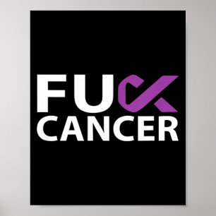 Póster Cáncer de Páncreas F U Fu Cinta Morada Cáncer