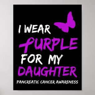 Póster Cáncer de páncreas que llevo morado por mi hija Ri
