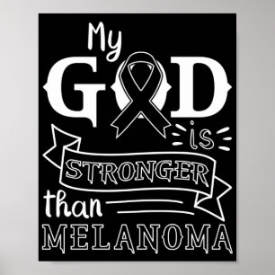 Póster Cáncer De Piel Mi Dios Es Más Fuerte Que Melanoma