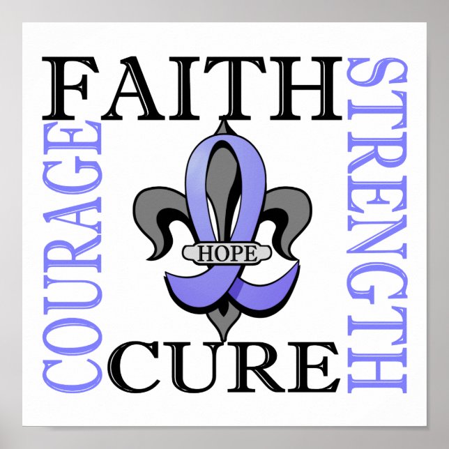 Póster Cáncer de próstata Fleur De Lis 3 (Frente)