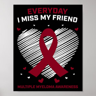 Póster Cáncer de Sangre Extraño a Mi Amigo Mieloma Múltip