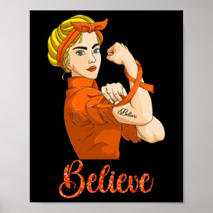 Póster Cáncer de sangre femenino fuerte