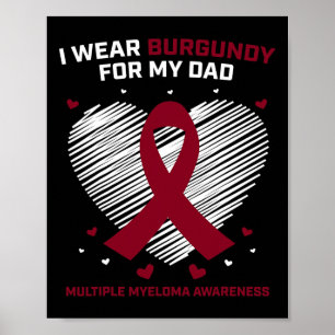 Póster Cáncer de Sangre Llevo Burgundy Papá Mieloma Múlti