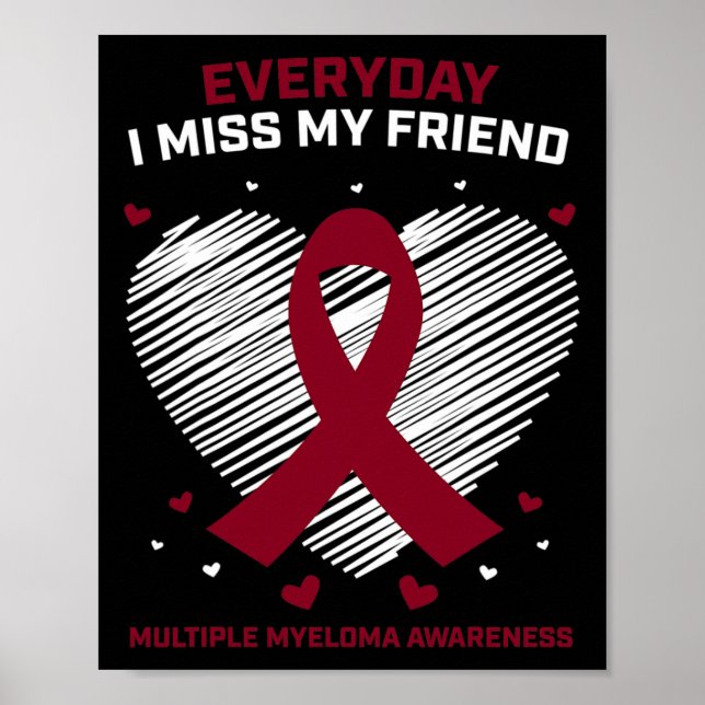 Póster Cáncer de sangre Me Extraño Mi Amigo Múltiple Miel (Frente)