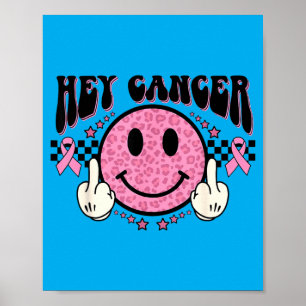 Póster Cáncer Divertido Dedo Medio Conciencia del Cáncer 
