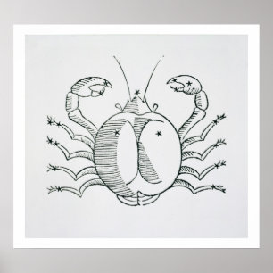Póster Cáncer (el cangrejo) un ilustracion de "poético"