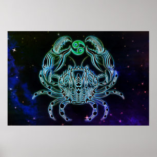 Póster cáncer el poster cangrejo zodiaco