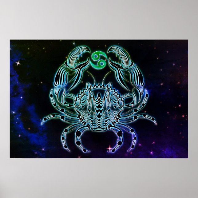 Póster cáncer el poster cangrejo zodiaco (Frente)