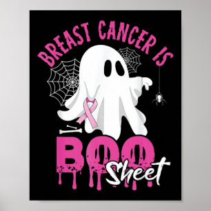 Póster Cáncer es cáncer de mama espeluznante de hoja de b