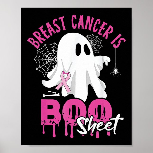 Póster Cáncer es cáncer de mama espeluznante de hoja de b (Frente)