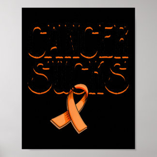 Póster Cáncer golpea a Naranja Ribbon Cáncer de Riñón Leu