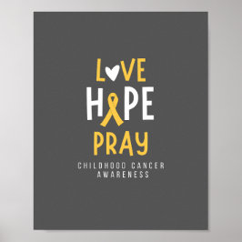 Póster cáncer infantil. amor. esperanza. rezar. Poster e 